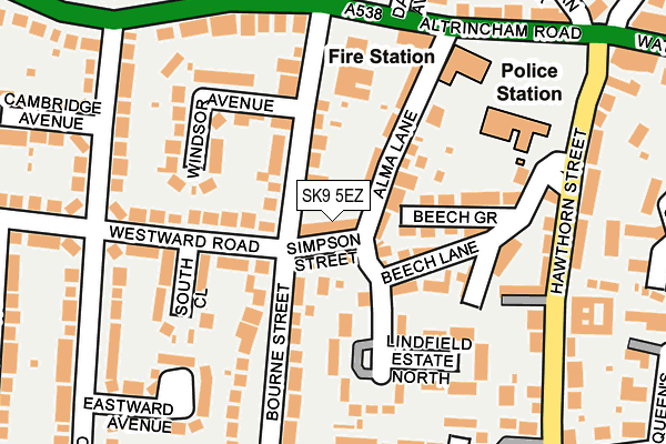 SK9 5EZ map - OS OpenMap – Local (Ordnance Survey)