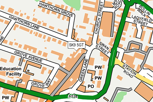 SK9 5GT map - OS OpenMap – Local (Ordnance Survey)