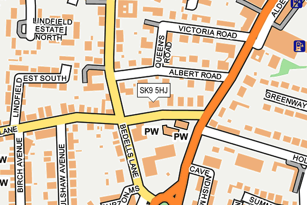 SK9 5HJ map - OS OpenMap – Local (Ordnance Survey)
