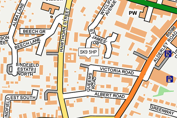 SK9 5HP map - OS OpenMap – Local (Ordnance Survey)