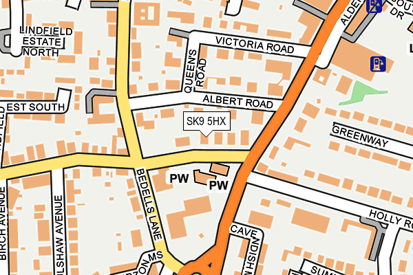 SK9 5HX map - OS OpenMap – Local (Ordnance Survey)