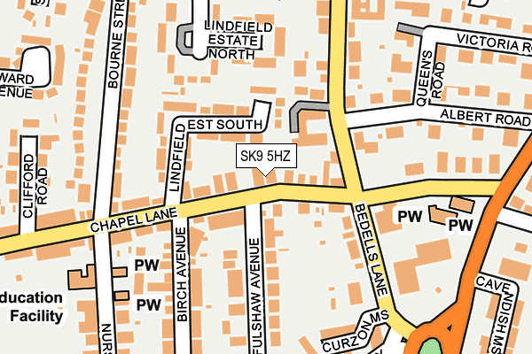 SK9 5HZ map - OS OpenMap – Local (Ordnance Survey)