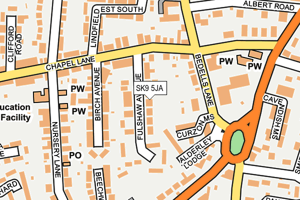SK9 5JA map - OS OpenMap – Local (Ordnance Survey)