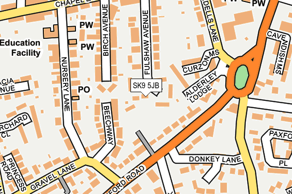 SK9 5JB map - OS OpenMap – Local (Ordnance Survey)