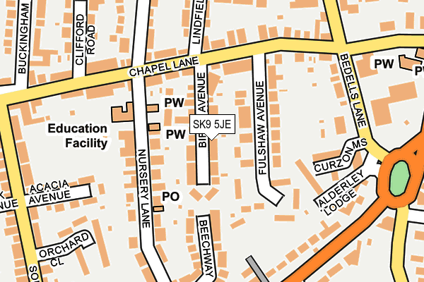 SK9 5JE map - OS OpenMap – Local (Ordnance Survey)