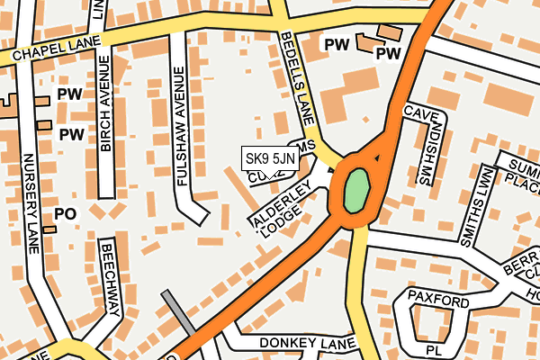 SK9 5JN map - OS OpenMap – Local (Ordnance Survey)