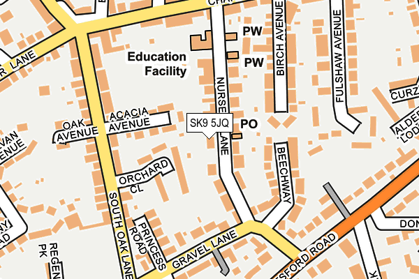 SK9 5JQ map - OS OpenMap – Local (Ordnance Survey)