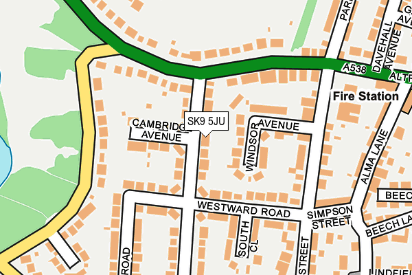 SK9 5JU map - OS OpenMap – Local (Ordnance Survey)