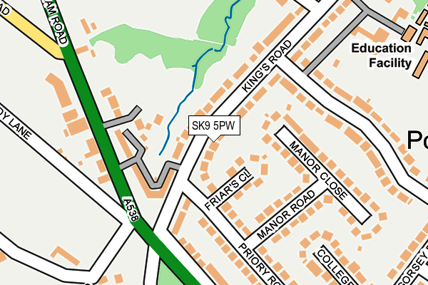 SK9 5PW map - OS OpenMap – Local (Ordnance Survey)