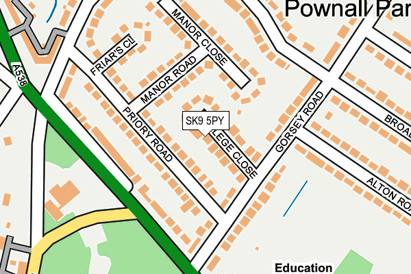 SK9 5PY map - OS OpenMap – Local (Ordnance Survey)