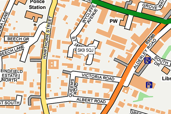 SK9 5QJ map - OS OpenMap – Local (Ordnance Survey)
