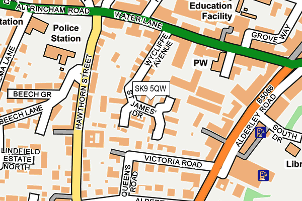 SK9 5QW map - OS OpenMap – Local (Ordnance Survey)