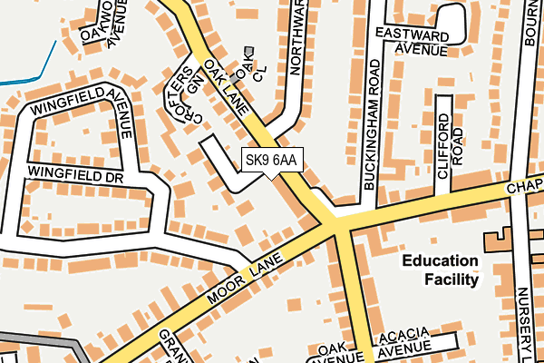 SK9 6AA map - OS OpenMap – Local (Ordnance Survey)