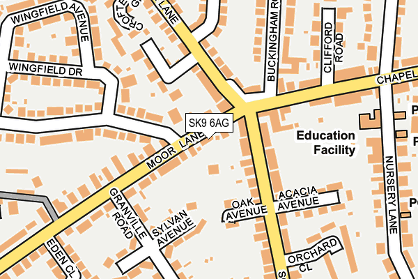SK9 6AG map - OS OpenMap – Local (Ordnance Survey)