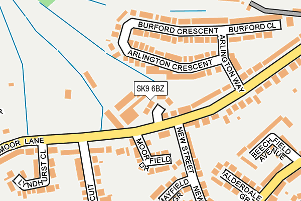 SK9 6BZ map - OS OpenMap – Local (Ordnance Survey)