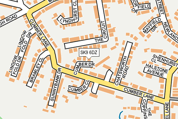 SK9 6DZ map - OS OpenMap – Local (Ordnance Survey)