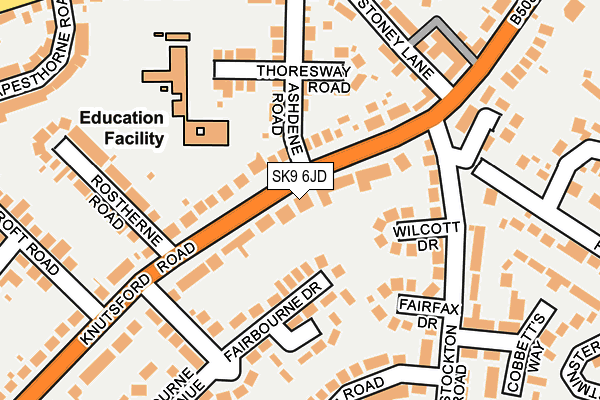 SK9 6JD map - OS OpenMap – Local (Ordnance Survey)