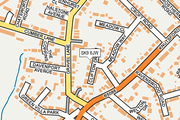SK9 6JW map - OS OpenMap – Local (Ordnance Survey)