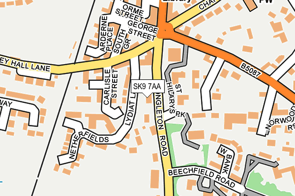 SK9 7AA map - OS OpenMap – Local (Ordnance Survey)