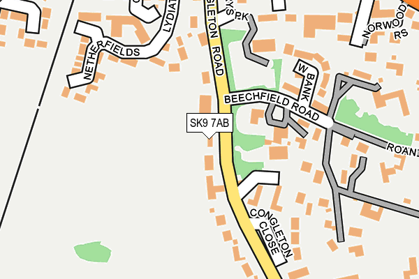 SK9 7AB map - OS OpenMap – Local (Ordnance Survey)
