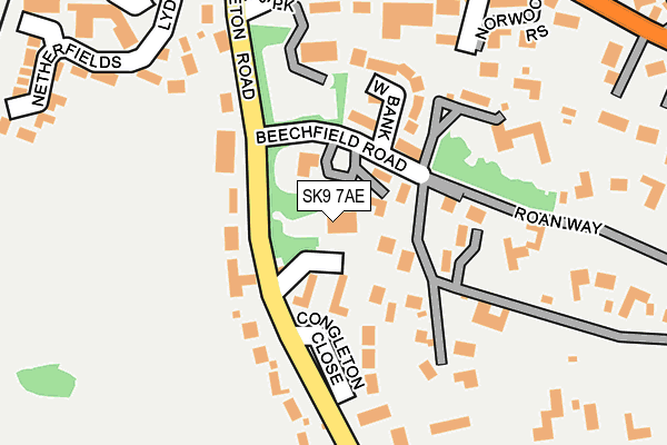 SK9 7AE map - OS OpenMap – Local (Ordnance Survey)