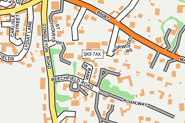 SK9 7AX map - OS OpenMap – Local (Ordnance Survey)