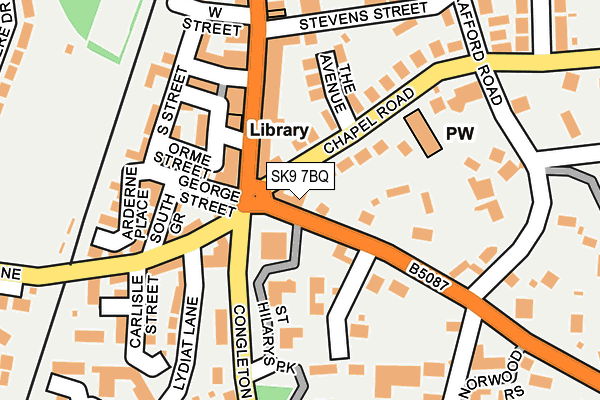 SK9 7BQ map - OS OpenMap – Local (Ordnance Survey)