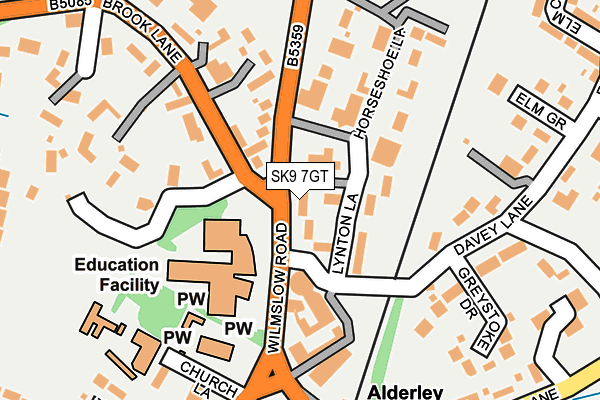 SK9 7GT map - OS OpenMap – Local (Ordnance Survey)