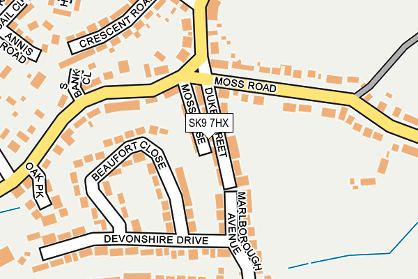 SK9 7HX map - OS OpenMap – Local (Ordnance Survey)