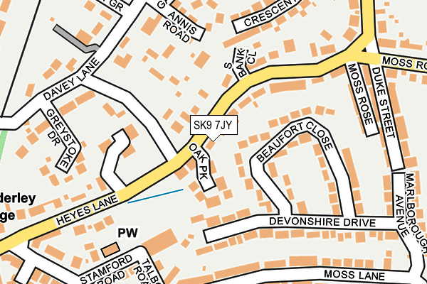 SK9 7JY map - OS OpenMap – Local (Ordnance Survey)