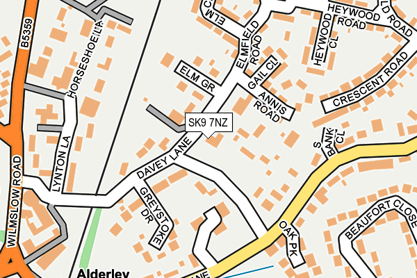 SK9 7NZ map - OS OpenMap – Local (Ordnance Survey)