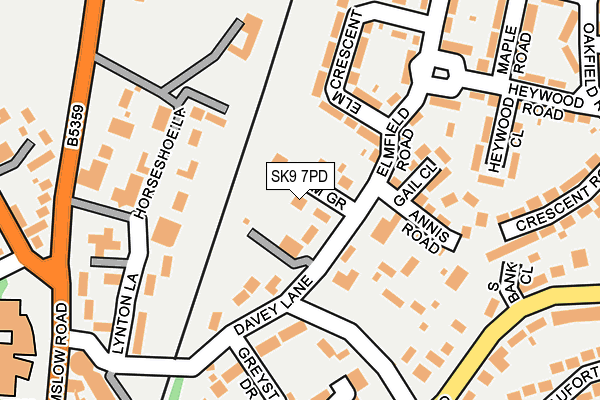 SK9 7PD map - OS OpenMap – Local (Ordnance Survey)