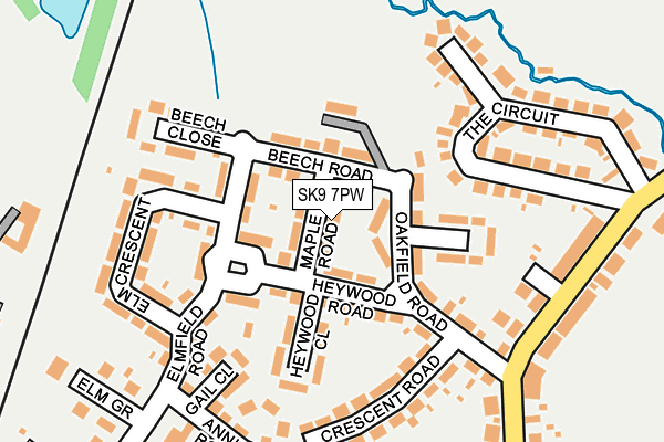 SK9 7PW map - OS OpenMap – Local (Ordnance Survey)