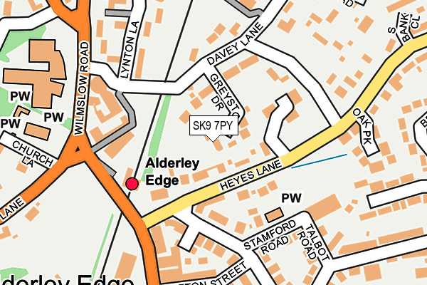 SK9 7PY map - OS OpenMap – Local (Ordnance Survey)