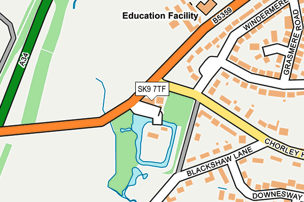 SK9 7TF map - OS OpenMap – Local (Ordnance Survey)