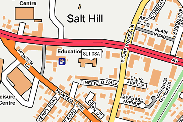SL1 0SA map - OS OpenMap – Local (Ordnance Survey)