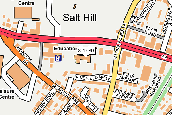 SL1 0SD map - OS OpenMap – Local (Ordnance Survey)