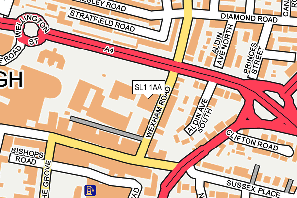 SL1 1AA map - OS OpenMap – Local (Ordnance Survey)