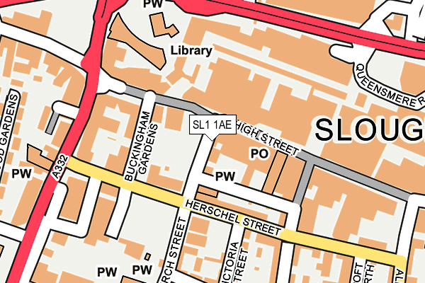 SL1 1AE map - OS OpenMap – Local (Ordnance Survey)