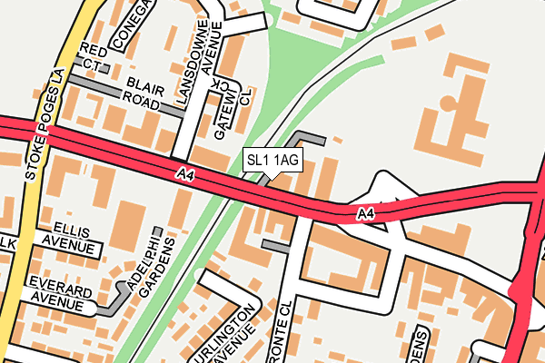 SL1 1AG map - OS OpenMap – Local (Ordnance Survey)