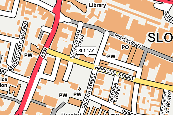 SL1 1AY map - OS OpenMap – Local (Ordnance Survey)