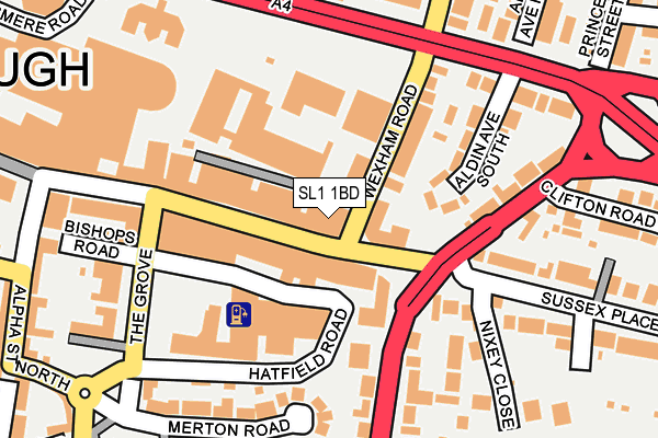 SL1 1BD map - OS OpenMap – Local (Ordnance Survey)