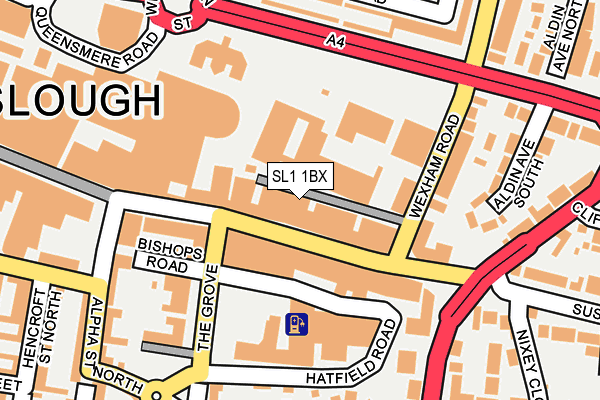 SL1 1BX map - OS OpenMap – Local (Ordnance Survey)