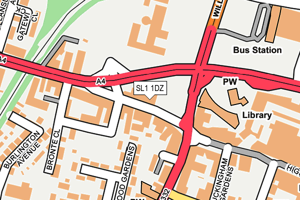 SL1 1DZ map - OS OpenMap – Local (Ordnance Survey)