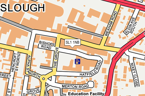 SL1 1NB map - OS OpenMap – Local (Ordnance Survey)