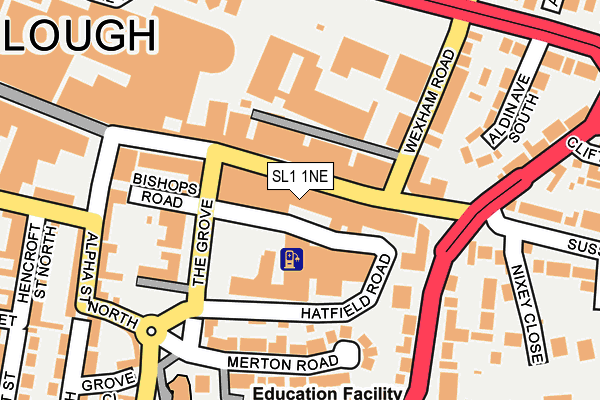 SL1 1NE map - OS OpenMap – Local (Ordnance Survey)