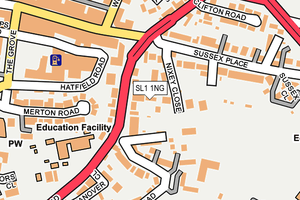 SL1 1NG map - OS OpenMap – Local (Ordnance Survey)