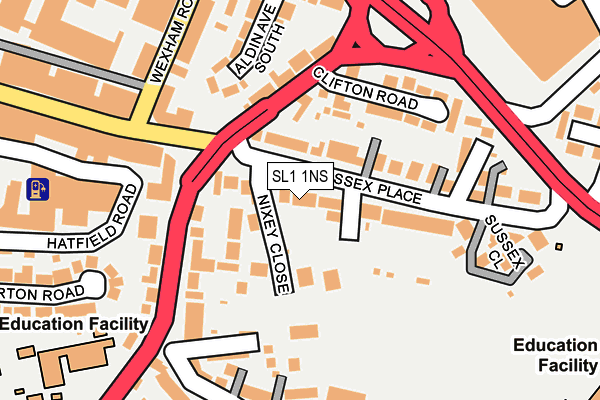 SL1 1NS map - OS OpenMap – Local (Ordnance Survey)