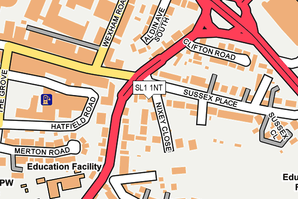 SL1 1NT map - OS OpenMap – Local (Ordnance Survey)