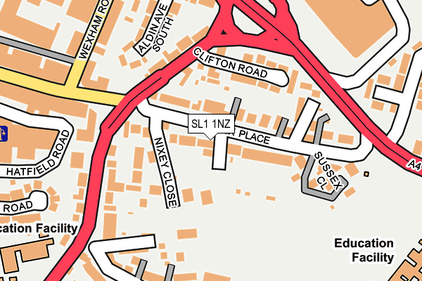 SL1 1NZ map - OS OpenMap – Local (Ordnance Survey)